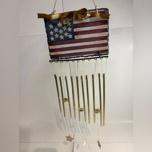 American Flag Style Wind Chime Outdoor/Indoor Accent
